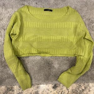Zaful Green Crop Sweater